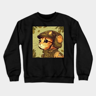 cute solider cat Crewneck Sweatshirt